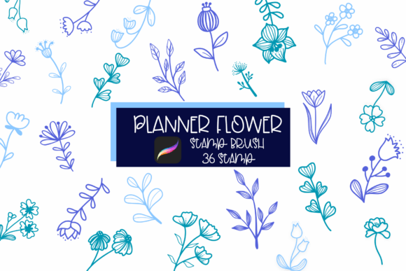 Download Planner Flower Procreate Stamp Brush - Brush Collection