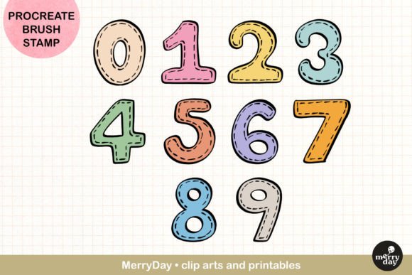 Download Procreate Brush Stamp of 0-9 Numbers - Brush Collection