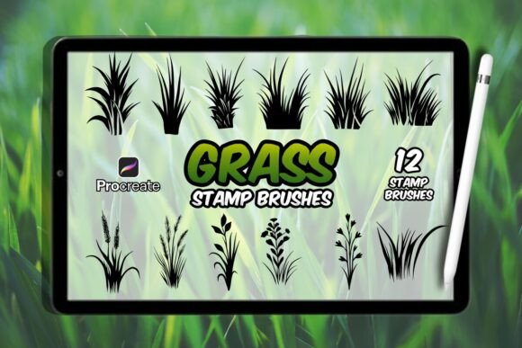 Download Grass Brush Stamp Set for Procreate - Brush Collection