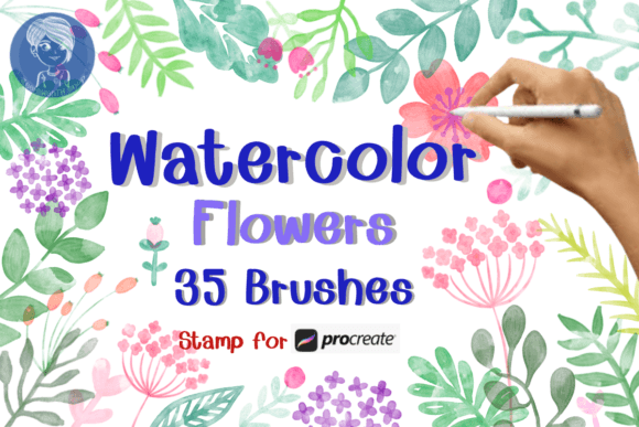 Download Watercolor Flowers Brush Stamp Procreate - Brush Collection