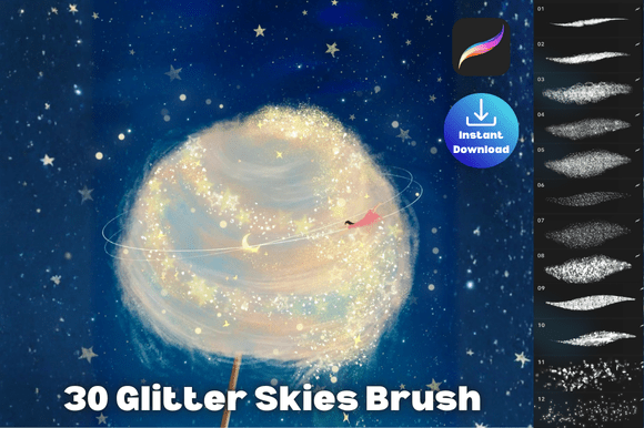 Download Procreate Glitter Shimmer Brush - Brush Collection