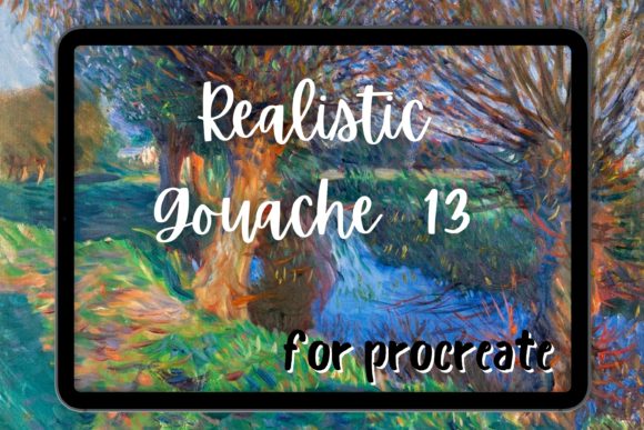 Download Procreate Gouache Brush 13 Semi Dry Wash - Premium Resources