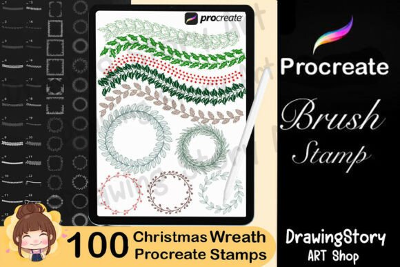 Download 100 Wreath Line Procreate Brushes - Brush Collection