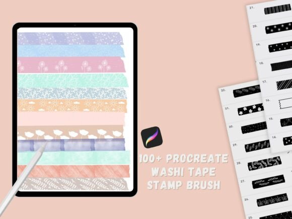 Download Procreate Washi Tape Stamp Brushes - Brush Collection