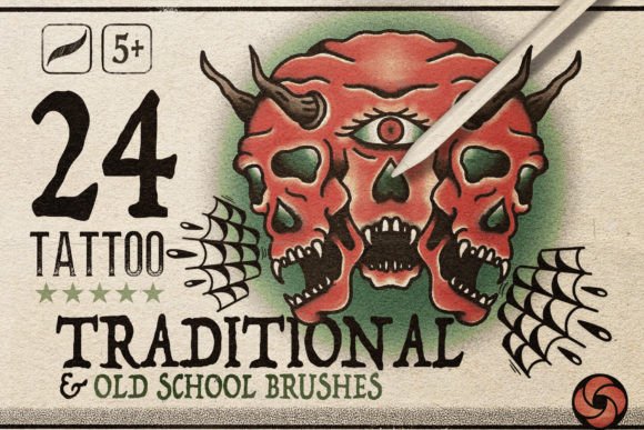 Download 24 Traditional Tattoo Brushes - Brush Collection