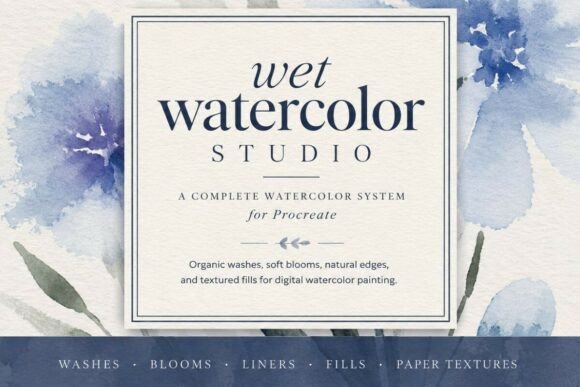 Download Wet Watercolor Procreate Brush Set - Brush Collection
