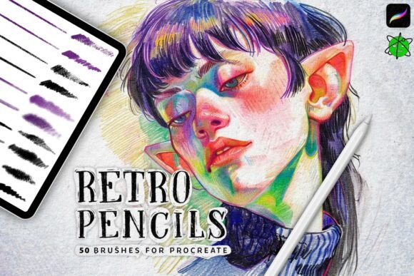 Download 50 Retro Pencil Procreate Brushes - Brush Collection