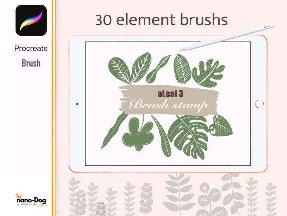 Download Procreate 30 Leaf Brush Stamps - Brush Collection
