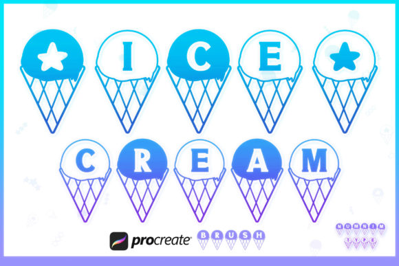Download Procreate Brush Ice Cream Cone Alphabet - Brush Collection