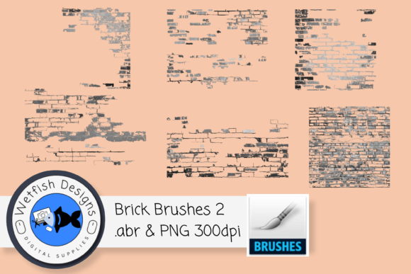 Download 6 High Resolution Brick Brushes 2 - Brush Collection