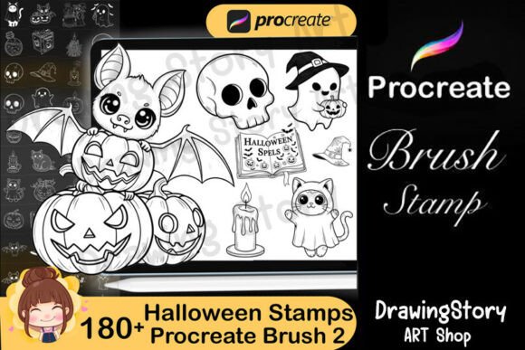 Download 180+ Halloween Procreate Stamp Brush 2 - Brush Collection