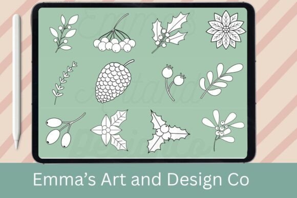 Download 12 Christmas Foliage Procreate Brushes - Brush Collection