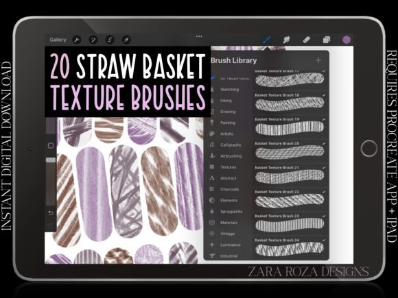 Download Woven Basket Procreate Texture Brush Set - Brush Collection