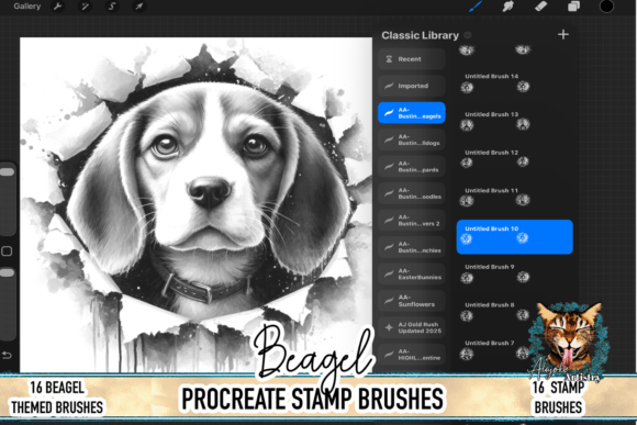 Download Beagle Procreate Brush Stamps - Brush Collection