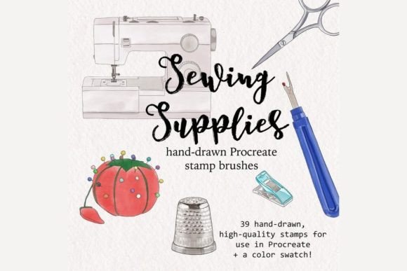 Download Procreate Sewing Supplies Brush Stamps - Brush Collection