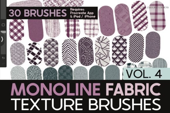 Download Procreate Fabric Monoline Brushes Vol. 4 - Brush Collection