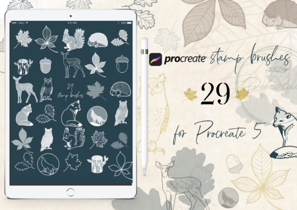 Download Procreate Stamps Brush Forest Animal - Brush Collection