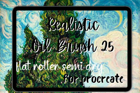 Download Procreate Oil Brush Flat Roller Semi Dry - Brush Collection