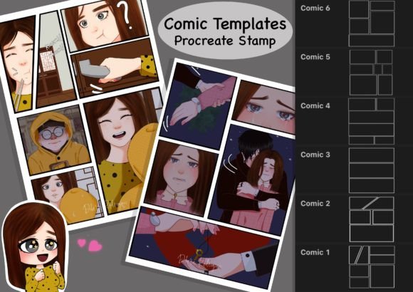 Download Procreate Brushset Stamp Comic Templates - Brush Collection