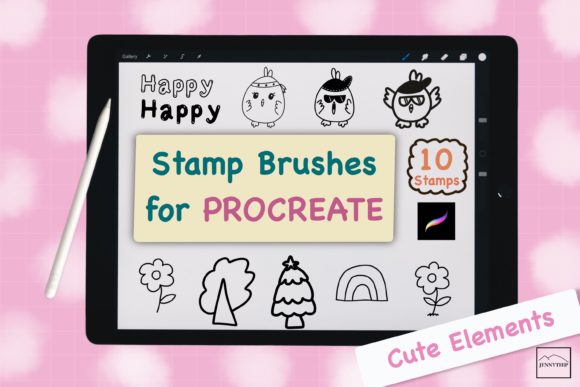 Download Procreate Stamp Brushes - Cute Elements - Brush Collection