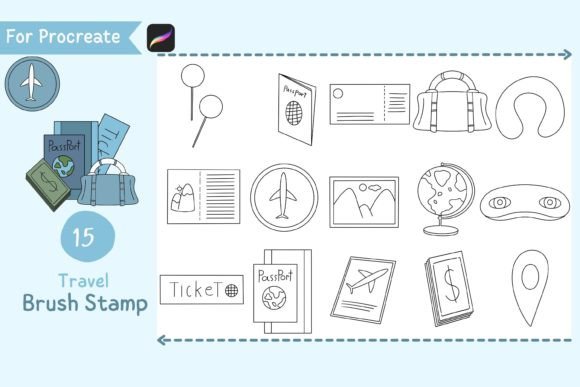 Download Procreate Brush Stamp Travel - Brush Collection