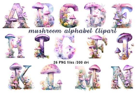 Download Watercolor Letters Mushroom Clipart - Letters Collection