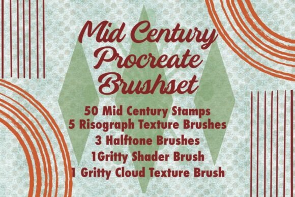Download Mid-Century Modern Procreate Brush Set - Brush Collection