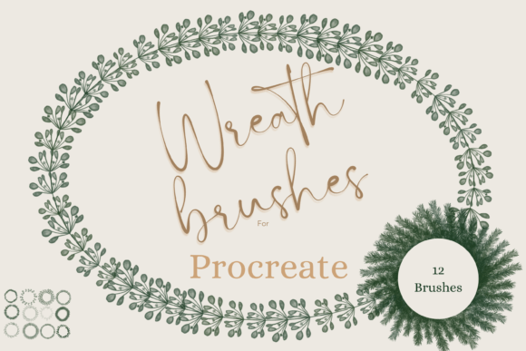 Download Procreate Wreath Brushes X 12 - Brush Collection