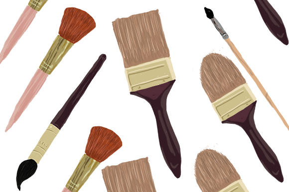 Download Watercolor Illustration of Brushes - Brush Collection