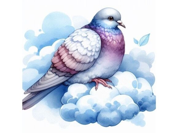 Download Dove Resting with Soft Clouds - Soft clouds Collection