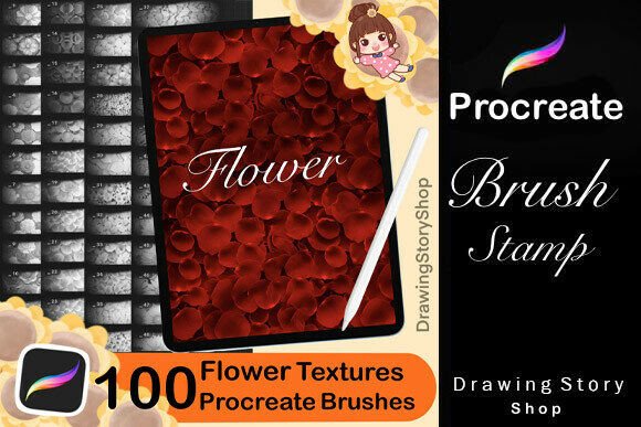 Download 100 Procreate Flower Textures Brushes - Brush Collection