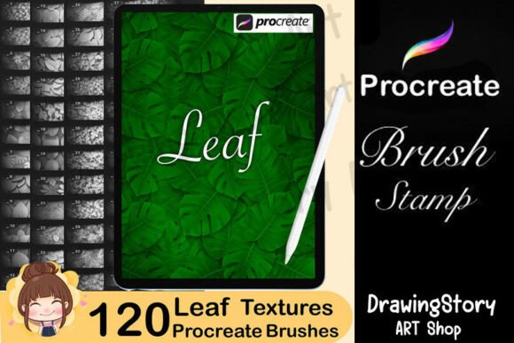 Download 120 Procreate Leaf Textures Brushes - Brush Collection