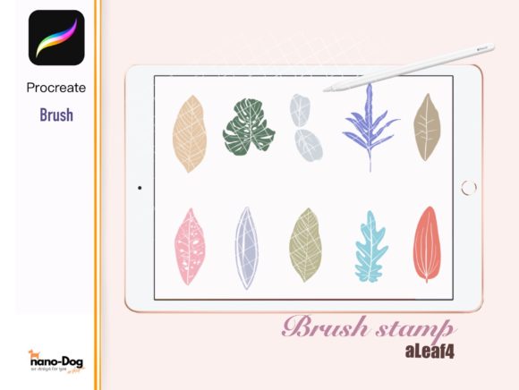 Download Procreate 10 Leaf Brush Stamp. - Brush Collection