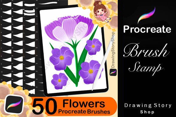 Download 50 Flower Brush Procreate,Flower Maker - Brush Collection
