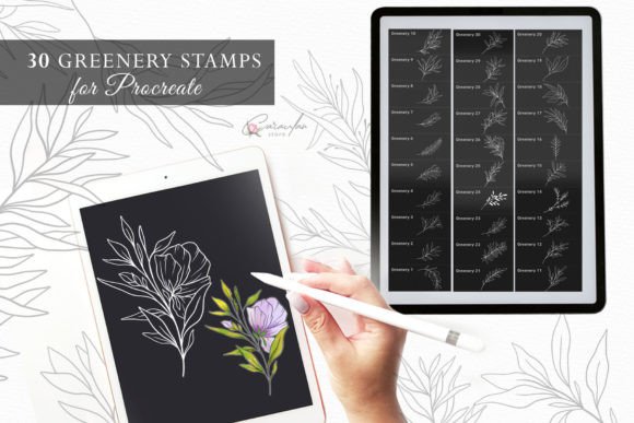 Download Greenery Procreate Stamps Brushset - Brush Collection