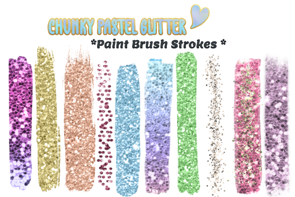 Download Ten Chunky Glitter Paint Brush Strokes - Brush Collection