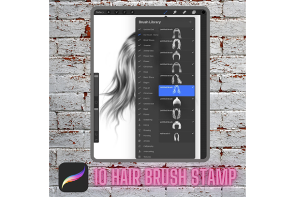 Download HAIR BRUSH STAMP -10 Brush Stamp - Brush Collection