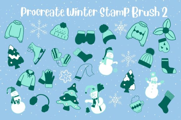 Download Procreate Winter Stamp Brush Set 2 - Brush Collection