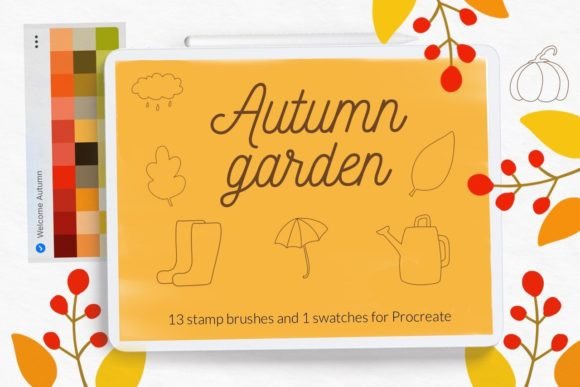 Download Autumn Garden Procreate Stamp Brushes - Brush Collection