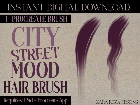 Download City Street Mood, 1 Procreate Hair Brush - Brush Collection
