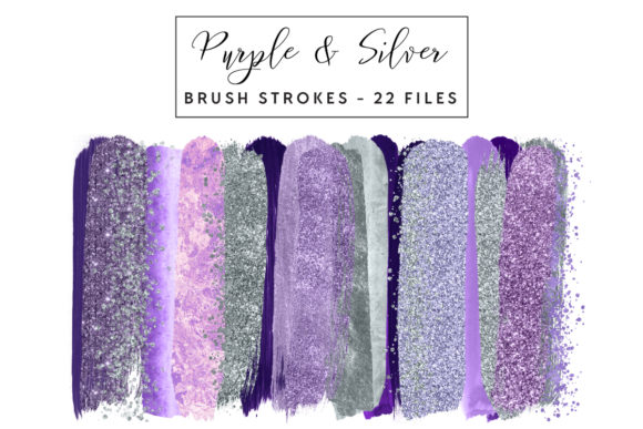 Download Purple &amp; Silver Brush Strokes - Brush Collection