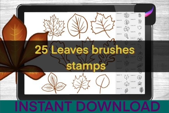 Download Leaves Stamp Brushes Procreate - Brush Collection