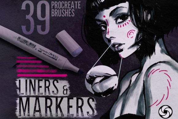 Download Procreate Liner &amp; Marker Brushes - Brush Collection