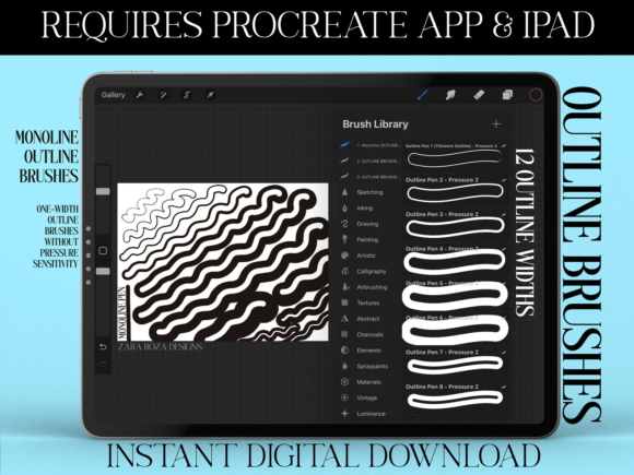 Download Procreate Outline Brush Set Bundle - Brush Collection