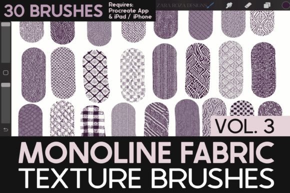 Download Procreate Fabric Monoline Brushes Vol. 3 - Brush Collection
