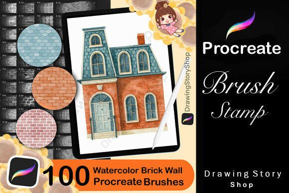 Download Watercolor Brick Wall Procreate Brushes - Brush Collection