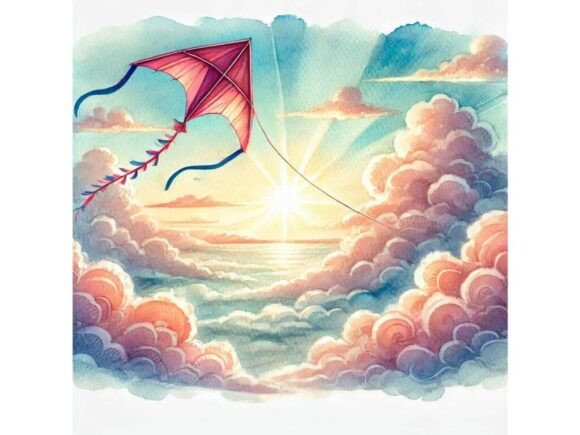 Download Kite Soaring Above Soft Clouds - Soft clouds Collection