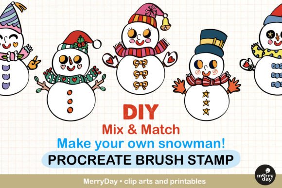 Download Snowman DIY Procreate Brush Stamp - Brush Collection