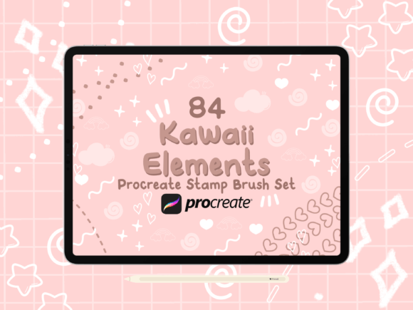 Download Kawaii Elements Procreate Stamp Brushes - Brush Collection