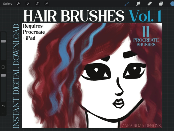 Download Procreate Hair Brush Set Bundle Vol. 1 - Brush Collection